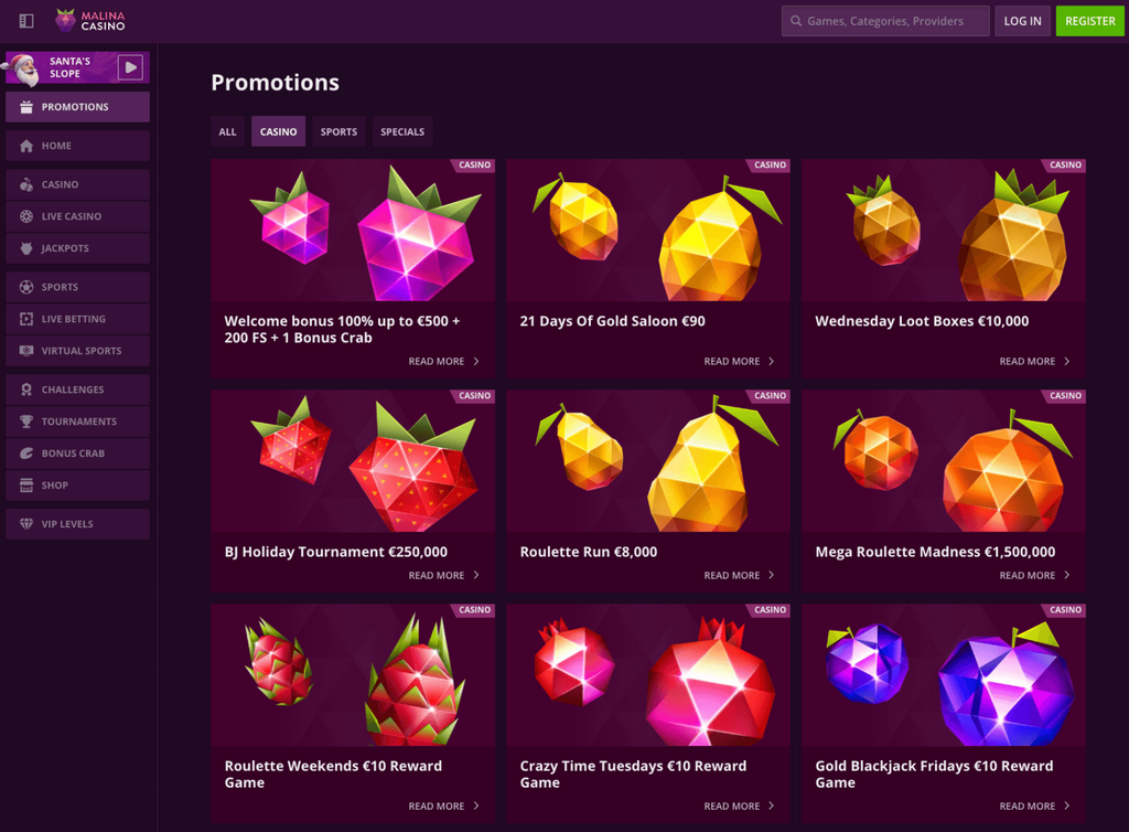 Recensione del Casinò Online Malina (2026) - Bonus di Benvenuto Esclusivo